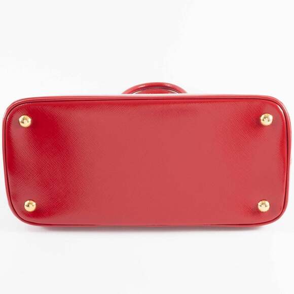 PRADA Red Leather Saffiano Shoulder Bag